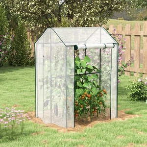 Outsunny Foliengewächshaus, Gewächshaus mit Doppeltür, Treibhaus für Garten - Bild 1 von 10
