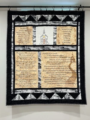 Nuevo Edredón Amish Bendita Escritura Colgante de Pared 45x53 Pieza a Mano - Decoración de Iglesia Foto 1 de 4