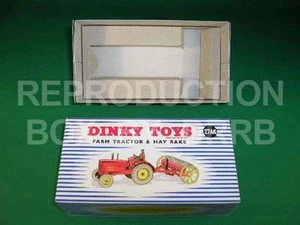 Dinky #310 (27ak) Farm Tractor & Hay Rake - Reproduction Box by DRRB - Picture 1 of 1