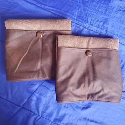 NUEVO SIN ETIQUETAS ACENTOS HIEND Imitación Cuero/Gamuza King Shams 21x34" Lujo Cabina Lodge Boho Foto 1 de 4