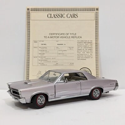 Pontiac GTO Iris Mist 1965 Danbury como nuevo 1:24 modelo de coche fundido a presión y certificado Foto 1 de 4