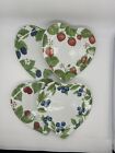 Set Of 4 Heart Shaped Plates Williams Sonoma Berry Collection Japan.