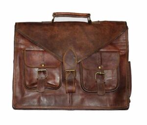 Leather Laptop Handmade Briefcase Bag Satchel Messenger number one 