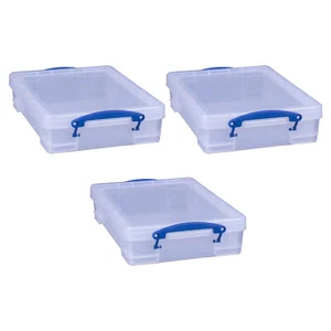 Really Useful Box 4L Storage Container with Lid and Clip Lock Handles, (3 Pack) - Picture 1 of 11