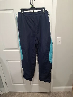 Pantalones deportivos Wilson vintage para hombre XL azul marino turquesa cremallera al tobillo Foto 1 de 4