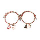 day Gifts Chritsmas Tree Friend Magnet Bracelet Gift For Couple Rope Bracelet