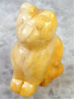 BR13852 46x34x18mm Natural Yellow Aventurine Carved Hairless Cat Figurine