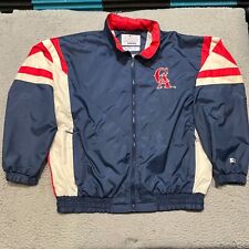 Vintage California Angels Starter Jacket Mens XL Colorblock Hooded MLB 80s