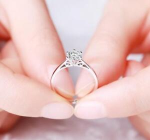 Pave .5 Ct CZ Silver SP Engagement Promise Simulation Ring RS14