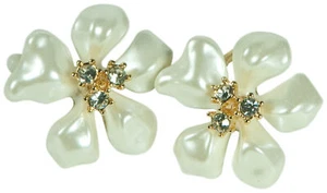 KENNETH JAY LANE, PENDIENTE FLOR - PERLA O GRIS - Imagen 1 de 4