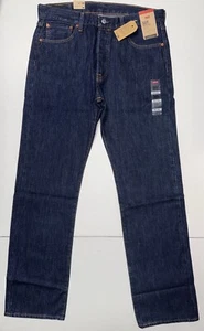 Levi's Men's 501 ORIGINAL Sits At Waist / Straight Leg Dark Blue Jean's W33XL32 - Picture 1 of 4