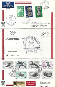 AUSTRIA WINTER OLYMPICS 1964 - SCARCE DUAL USE REGD SOUVENIR COVER (+ GREECE) - Picture 1 of 2