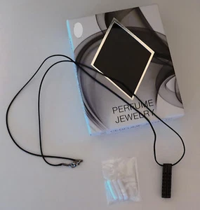 FLO Herren Mode Schmuck Zylinder Parfüm Anhänger Halskette Kette Duft SCHWARZ - Bild 1 von 8