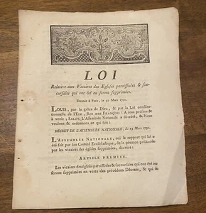Revolution / Ludwig XVI. / Vikare der Pfarrkirchen / Ariège 1791 - Bild 1 von 4