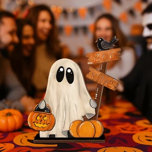 Wooden Wooden Ghost Decoration Ghost Figurine Festival Decoration - Picture 1 of 12