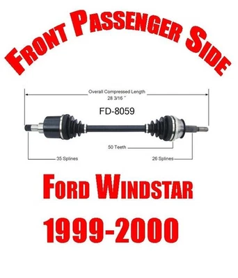 Eje de eje CV del lado del pasajero delantero para Ford Windstar 1999-2000 Foto 1 de 4
