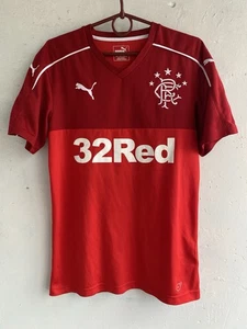 GLASGOW RANGERS AWAY 2017 2018 FOOTBALL JERSEY PUMA SHIRT S MEN SOCCER RED - Picture 1 of 11