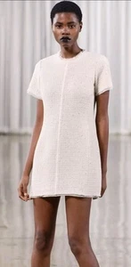 NWT_ZARA WOMAN SS24 SHORT STRUCTURED DRESS ZW COLLECTION _White  Size L. - Picture 1 of 8