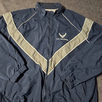 Chaqueta PTU de la Fuerza Aérea de los Estados Unidos para Hombres XL Corta Azul Marino Reflectante Cortavientos Skilcraft Foto 1 de 4