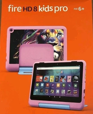 Amazon Fire HD 8 Kids Pro Tablet, 12th Gen, 2024, 32GB, Jungle Cat Pink,  New - Image 1 of 3
