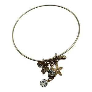 Brazalete Brazalete Tono Dorado - Estrellas de Mar, Estrás, Cuelga Temática Mar - Imagen 1 de 4