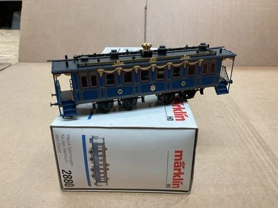 MARKLIN HO SCALE PASSENGER COACH 8 WHEEL KING LUDWIG SALON CAR 2800 NICE ! - Image 1 of 4