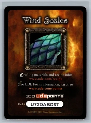 World of Warcraft TCG 2009 Wind Scales 100 UDE Points WOW Expired Code - Image 1 of 2