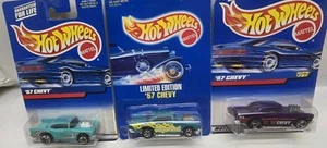 Vintage Hot Wheels 3 Car Lot Malt-O-Meal Limited Edition New On Cards '57 Chevy - Picture 1 of 11