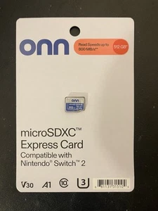 NEW SALED FREE SHIP Onn Brand 256 GB Micro SD Express Card Nintendo Switch 2 - Picture 1 of 2