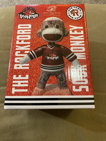 2020 Rockford Icehogs Sock Monkey Bobblehead SGA bobblehead Cover