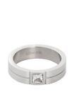 Stainless Steel Silver Cz Crystal Engraved Grooved Gents Mens Wedding Band Ring