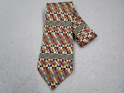 Jhane Barnes Neck Tie Mens Multicolor Silk Designer Art Abstract Made in Japan - Image 1 of 4