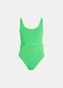 Costume da bagno The Annemarie con cintura monopezzo verde grande nuovo - Foto 1 di 2