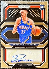 2020-21 Panini Prizm Penmanship Auto ALEKSEJ POKUSEVSKI #RP-APK Rookie RC OKC