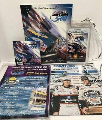 Póster de cordón de talón de boleto del programa Nascar Daytona 500 2002 Earnhardt Harvick Foto 1 de 4