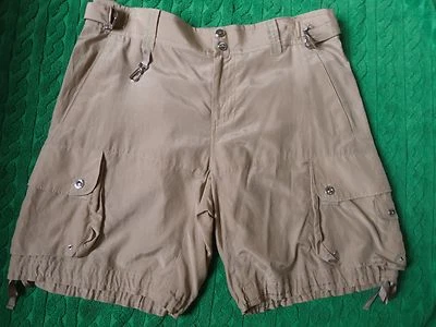 全新带标签 Ralph Lauren 黑色标签 10 码丝绸/棉工装短裤 — 第 1/4 张图片