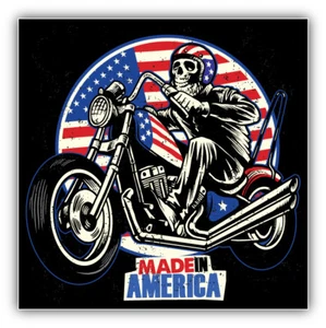 Made In America Biker Abzeichen Auto Autoaufkleber Aufkleber - ''GRÖSSEN'' - Bild 1 von 1