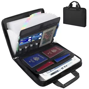 Important Document Organizer with Handle Fireproof Accordion File Organizer w... - Picture 1 of 7