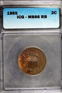 1865 -ICG MS66RB Two Cent!!!   #B33587