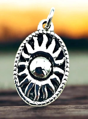 925 Sterling Silver Sunburst Lightweight Pendant, Chain Sold Separately 1385 - Image 1 of 3