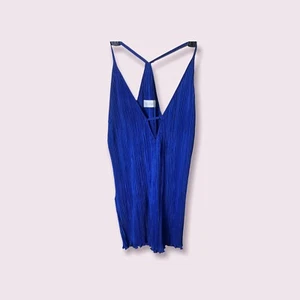 Shakuhachi Mini Dress Small Blue Pleated - Picture 1 of 7