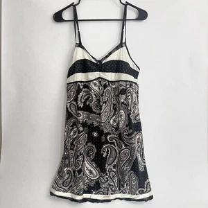 Bisou Bisou Michelle Bohbot Intimates Paisley Black Chemise Sleepwear Sz Medium - Picture 1 of 13