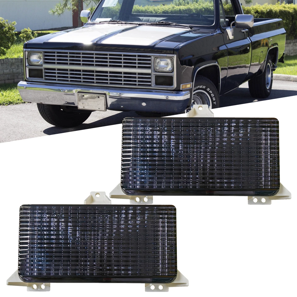 For Chevrolet C10 Pickup Truck Front Turn Signal Park Lamps Lights Housing Smoke Foto 1 de 4