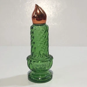Vintage Avon Parfüm Dekanter Flasche grün Weihnachten Kerze 1 Unze Leer - Bild 1 von 8