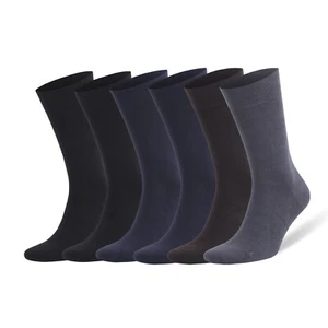 Business Dress Socks for Men Bamboo Breathable with Gift Box 6 Pairs - Picture 1 of 6
