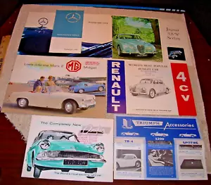 Vintage Mixed Lot of European Auto Sales Brochures/Flyers Lot of 7 - Picture 1 of 3