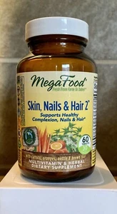 MegaFood Skin Nails & Hair 2 60 Tabs Exp 1/2025 Healthy Complexion GF Vegan - Picture 1 of 3