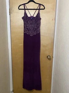 formal, Prom, black tie gown pencil maxi dress, purple mauve Glitter, fancy 3/4 - Picture 1 of 8