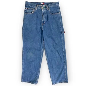 Vintage 90s Tommy Hilfiger Relaxed High Waisted Denim Mom Jeans Size 32/32 - Picture 1 of 10