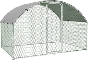 Large Metal Chicken Coop, Large Chicken Coop for Yard, Walk-In Poultry Cage with - Picture 1 of 8